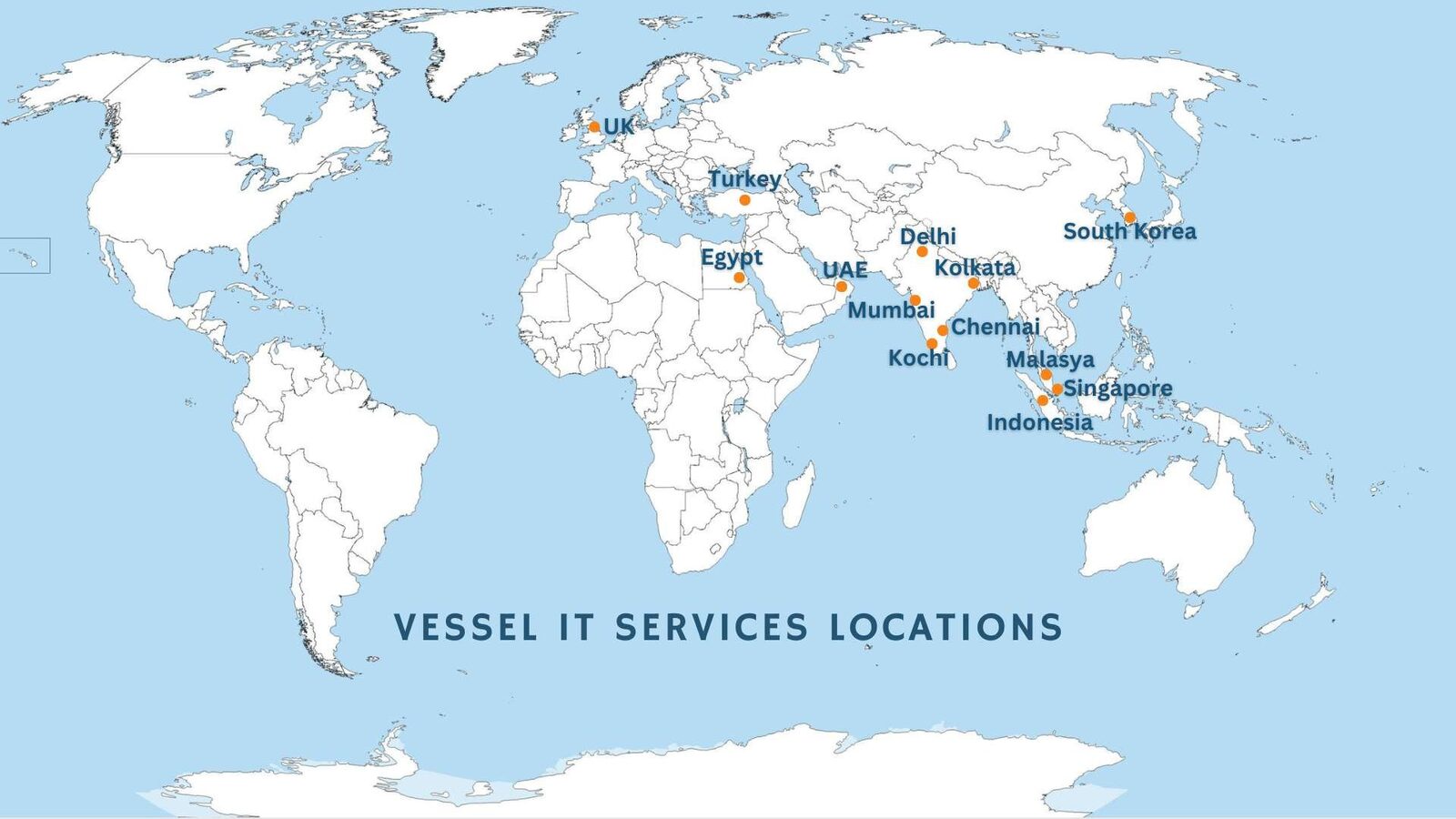 Navik Marine global vessel support network map